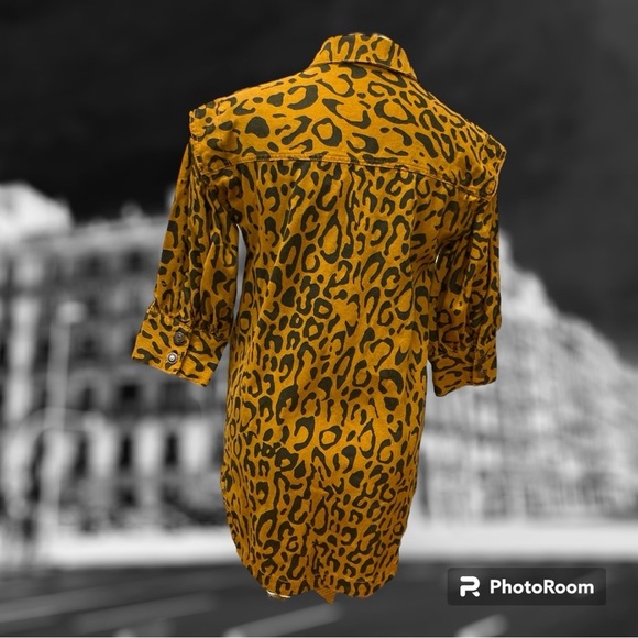 Animal Print Denim Long Jacket/Dress - L NWOT - Picture 6 of 11